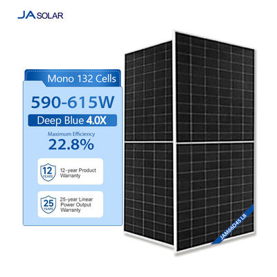 182mmx182mm Zellgröße N-Typ 590W 595W 600W 605W 610W 615W Vollschwarzes Mono-Solarpanel