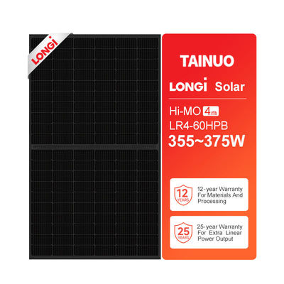 LONGi Hi-MO 4m LR4-60HPB 355-375M M6 9BB Halbzellen Schwarzrahmen Solarkollektoren 9BB Technologie