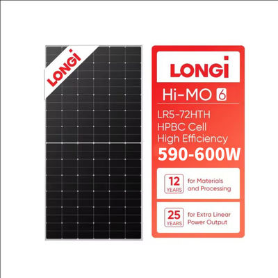 Longi Hi-Mo 6 Wissenschaftler V2 Solarkollektor LR5-72HTH 590W 595W 600W Solar-Pv-Modulkollektoren