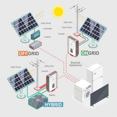 8KW 10KW 12KW 15KW 20KW 30KW Off-Grid Hybrid Solar Panel angetriebenes PV-System für Zuhause