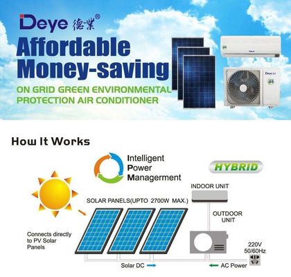 540m3/H 12000btu Hybrid AC DC Solarpaneel Klimaanlage für Zuhause