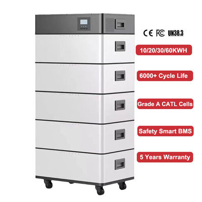 Stackbarer Modular 51.2v Lifepo4 Lithium-Ionen-Heim-Solarsystem 6000 Mal 208Ah Energiespeicherbatterie