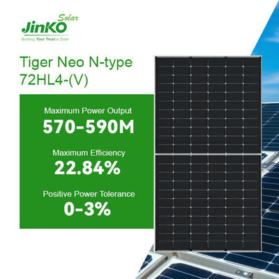 570W-590W Jinko Tiger Neo Bifacial Doppelklasse N-Typ 72HL4-BDV Solarpanel PV-Modul