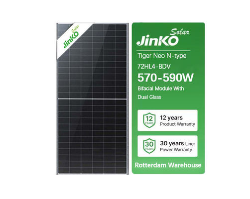 Jinko Solar Panel 550w 570w 575w 580w 585w 590w 600w Bifacial Jinko Tiger Neo N-Typ 72HL4-BDV