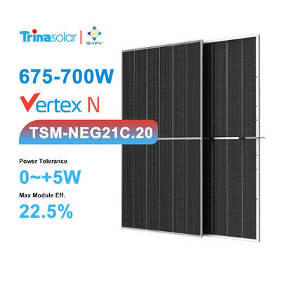 Doppelseitiges Dual Glass 700W N-Typen-Monokristallines Solarpanel für maximale Leistung