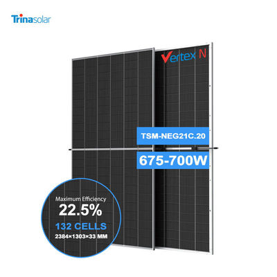 Trina Solar Vertex Bificial N-Typ 675W 680W 685W 690W 695W 700W Solarzellen für das Solarsystem
