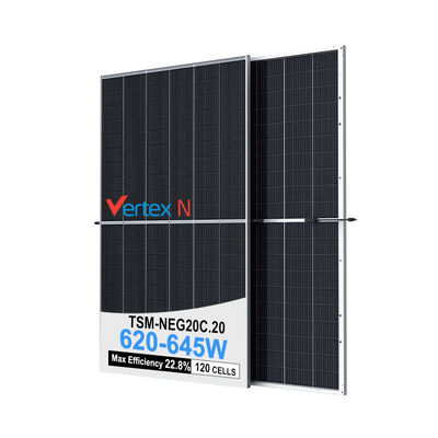 620W 625W 630W 635W 640W 645W Solarkollektor N-Typ Monokristalline Doppelglasspalte N