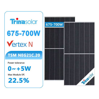 Trina Bifacial Solarzellen N-Typ 680W 700W Strom für Zuhause mit 210mmx210mm Zellgröße