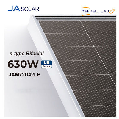 JA Solar Doppelglas Bifacial PV Module 630W N-Typ TOPCOn Solarmodule 620W für Kraftwerke