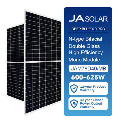 2465*1134*35mm JA 600W Monokristalline Solarzelle 615W 620W 625W Bifacial Dual Glass Module