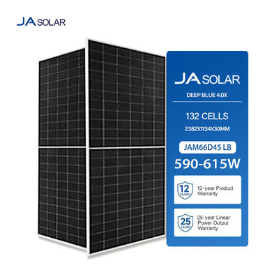 Anodisierte Aluminiumlegierungsrahmen JA SOLAR Halbzelle 590W bis 615W Solarmodul für Zuhause 25