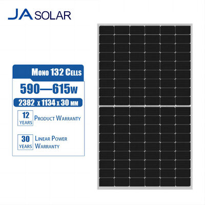JA Solaranlagen 590w 595w 600w 605w 610w 615w Doppelglas-N-Typ-Bifacial-Mono-Module