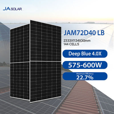 JA Solar Deep Blue 4.0 N-Type Bifacial Double Class Mono Modul 575–600 W JAM72D40 LB