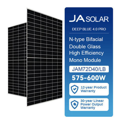 182mmx182mm Zellgröße JAM72D40LB 575w-600w Deep Blue 4.0 Pro Bifacial N-Typ Solarpanel