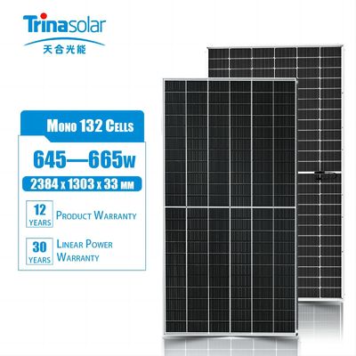 2384x1303x35mm Panel Abmessungen Trina Solar Vertex Monokristalline Heimat Solarpaneel 660W