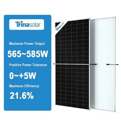 HighTarmission Glas Trinasolar Vertex TSM-DE19R 565 570 575 580 585W Mono-Solarpanel