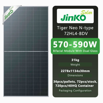 Jinko 580W Tier 1-Solarzellen mit CE-TUV-Zertifizierung und IP68-Netzverbindung