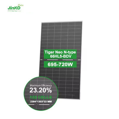 Halbgeschnittenes Mono-Photovoltaik-Solarpanel 700w N Typ HJT Bifaziale Leistungstoleranz 0- 3%