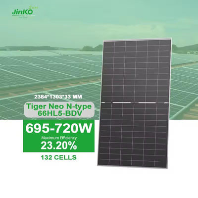 695W 700W 710W 715W 720 Watt Bifacial Dual Glass Solar Photovoltaic Panel mit Leistungstoleranz von 0-3%
