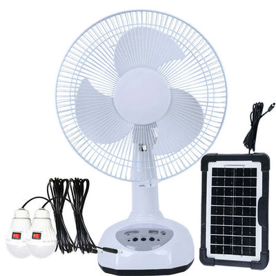 Beliebter 12 Zoll Solar-Tischventilator mit Panel und LED-Licht