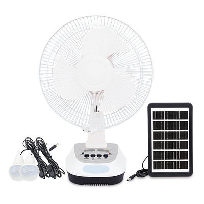 3 Klingen 12 Zoll Solarventilator Tisch Wiederaufladbarer elektrischer Ventilator mit Solarpaneel