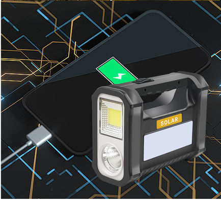Portable Solarbatterie-Beleuchtung für Aktivitäten im Freien mit Taschenlampe / Strombank