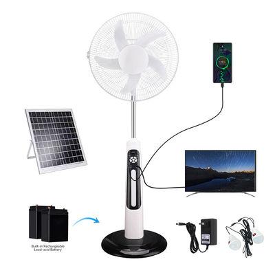 20W Solar Wiederaufladbare Ventilator eingebaut in LED-Beleuchtung 3 Geschwindigkeit Solar Bodenventilator