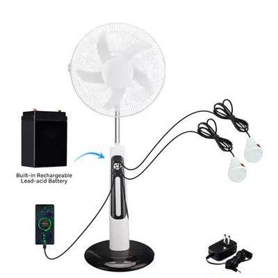 20W Solar Wiederaufladbare Ventilator eingebaut in LED-Beleuchtung 3 Geschwindigkeit Solar Bodenventilator